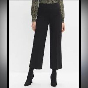 FOREVER 21 Black Wide Leg Culotte Pants with Faux Wrap Belt S Small EUC